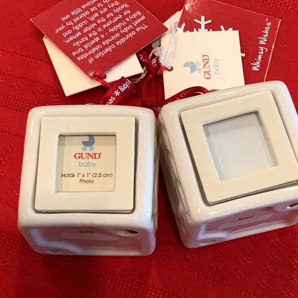 Baby’s First Christmas ornaments            Two Photos ornament by Gund